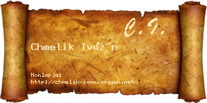 Chmelik Iván névjegykártya